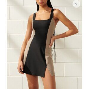 Abercrombie & Fitch Black and Tan Mini Dress